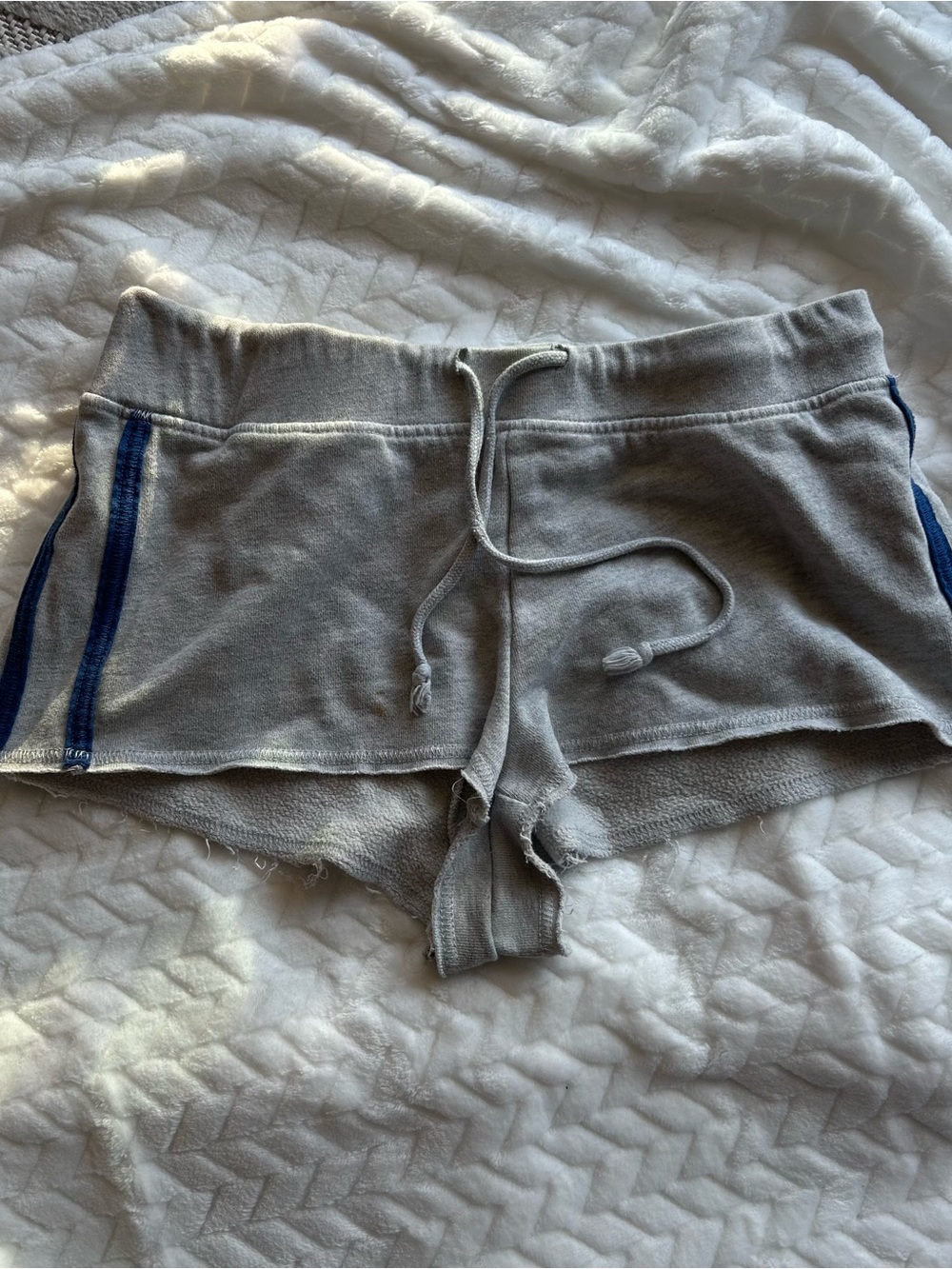 PacSun Gray Athletic Shorts with Navy Side Stripes